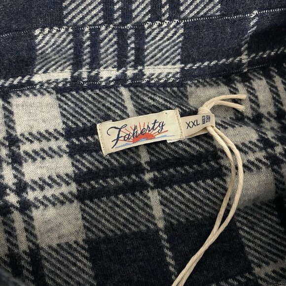 Faherty Brand Womens Legend Sweater Shirt Navy Plaid Flannel Button Shirt Sz XXL - Picture 4 of 6